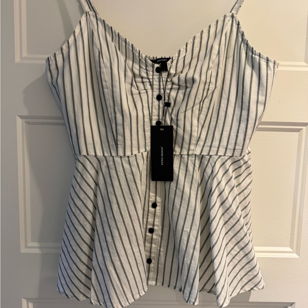 Vero Moda Black and White Striped Camisole